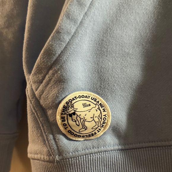 GOAT Blue Hoodie with Embroidered Patch - Picture 2 of 6